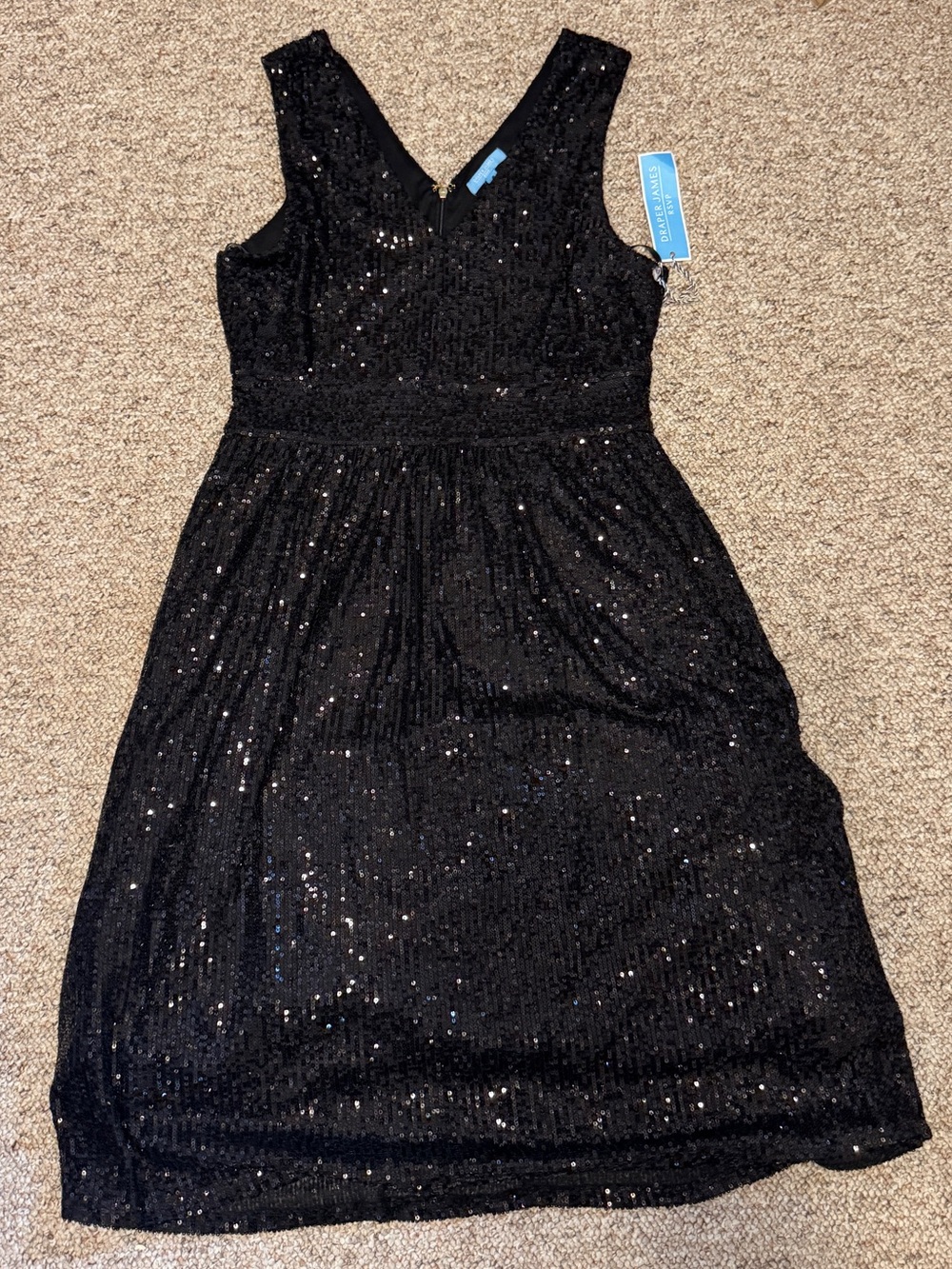 NWT Draper James Black Sleeveless Sequin Dress